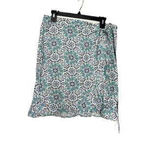 LOFT| Paisley Ruffle Wrap Skirt | Blue | Size: 6